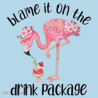 Womens Flamingo Cruise Blame It On The Drink Package Drinking Booze VNeck Polo thumb 2
