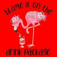 Womens Flamingo Cruise Blame It On The Drink Package Drinking Booze VNeck Santa Hat thumb 1