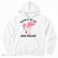 Womens Flamingo Cruise Blame It On The Drink Package Drinking Booze VNeck Hoodie thumb 0