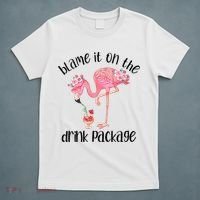 Womens Flamingo Cruise Blame It On The Drink Package Drinking Booze VNeck T-Shirt thumb 5