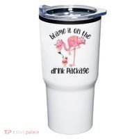 Womens Flamingo Cruise Blame It On The Drink Package Drinking Booze VNeck Tumbler thumb 0
