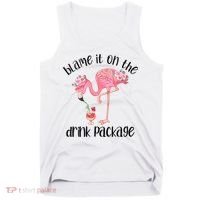 Womens Flamingo Cruise Blame It On The Drink Package Drinking Booze VNeck Tank Top thumb 0