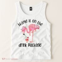 Womens Flamingo Cruise Blame It On The Drink Package Drinking Booze VNeck Tank Top thumb 2