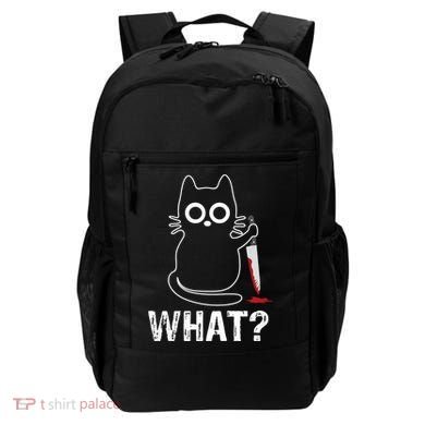 What? Funny Cat With Knife Graphic Design Backpack