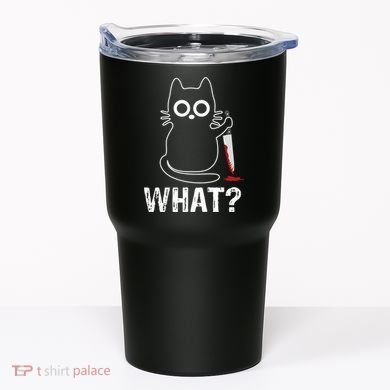 What? Funny Cat With Knife Graphic Design Tumbler