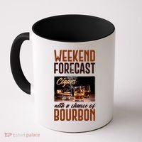 Weekend Forecast Cigars With Chance Bourbon Coffee Mug thumb 0