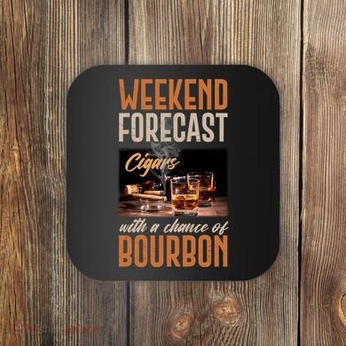 Weekend Forecast Cigars With Chance Bourbon Coaster