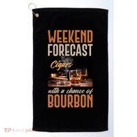 Weekend Forecast Cigars With Chance Bourbon Golf Towel thumb 0