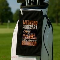 Weekend Forecast Cigars With Chance Bourbon Golf Towel thumb 2