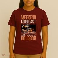 Weekend Forecast Cigars With Chance Bourbon T-Shirt thumb 4