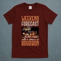 Weekend Forecast Cigars With Chance Bourbon T-Shirt thumb 5