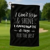 Womens Funny Coffee, Coffee Lover Saying Gift For Her Mom Wine Golf Towel thumb 1