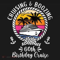 WoM.e.ns Funny Cruise Ship Cruising and Boozing 60th Birthday Cruise V-Neck Women's Tank Top thumb 5