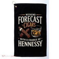 Weekend Forecast Cigars And Hennessy Cigar Life Golf Towel thumb 0