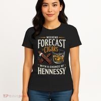 Weekend Forecast Cigars And Hennessy Cigar Life Women's T-Shirt thumb 4