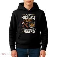 Weekend Forecast Cigars And Hennessy Cigar Life Kids Hoodie thumb 4