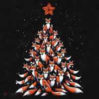 Women Fox Christmas Tree Fox Xmas Tree Gift Ladies PosiCharge Tri-Blend Wicking Tank thumb 2