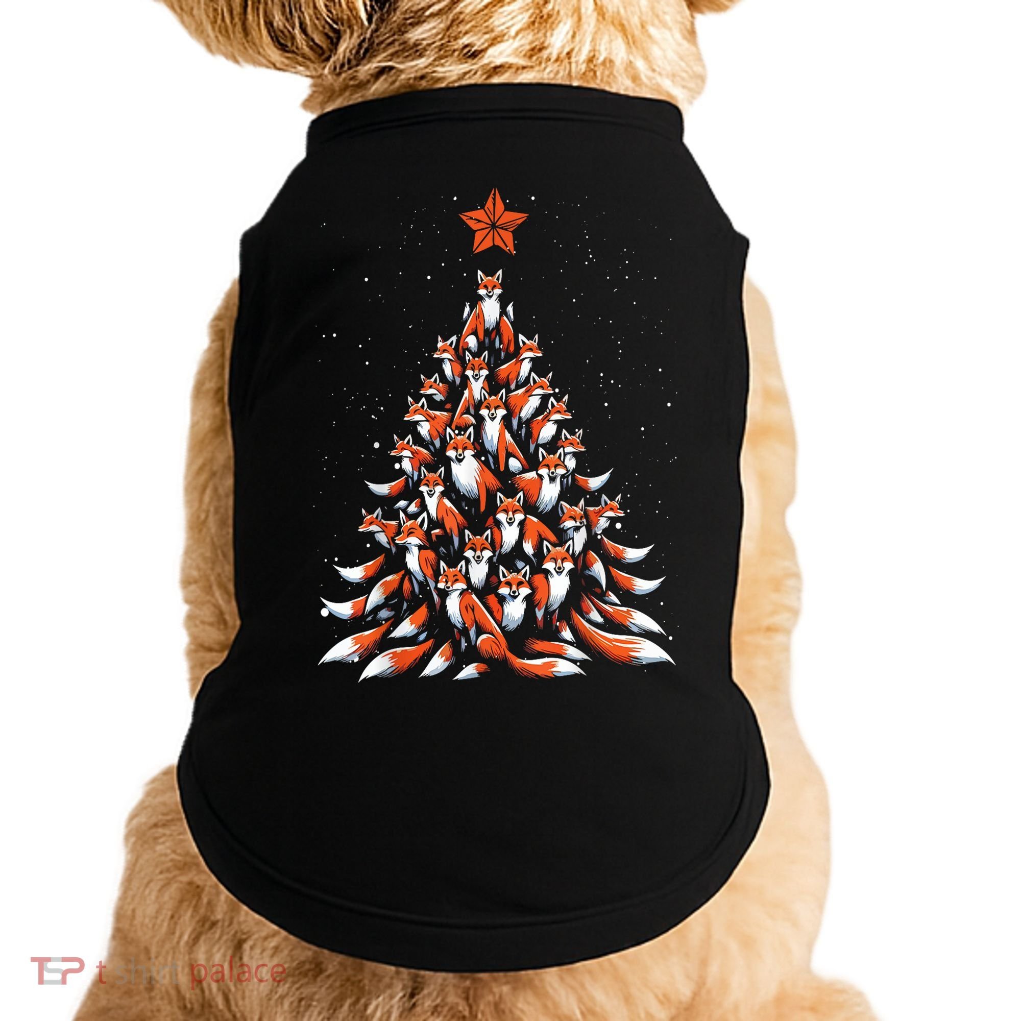 Women Fox Christmas Tree Fox Xmas Tree Gift Doggie Tank