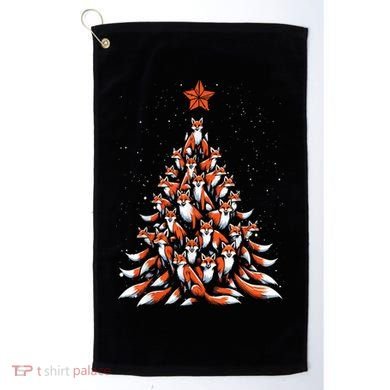 Women Fox Christmas Tree Fox Xmas Tree Gift Golf Towel