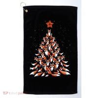 Women Fox Christmas Tree Fox Xmas Tree Gift Golf Towel thumb 0