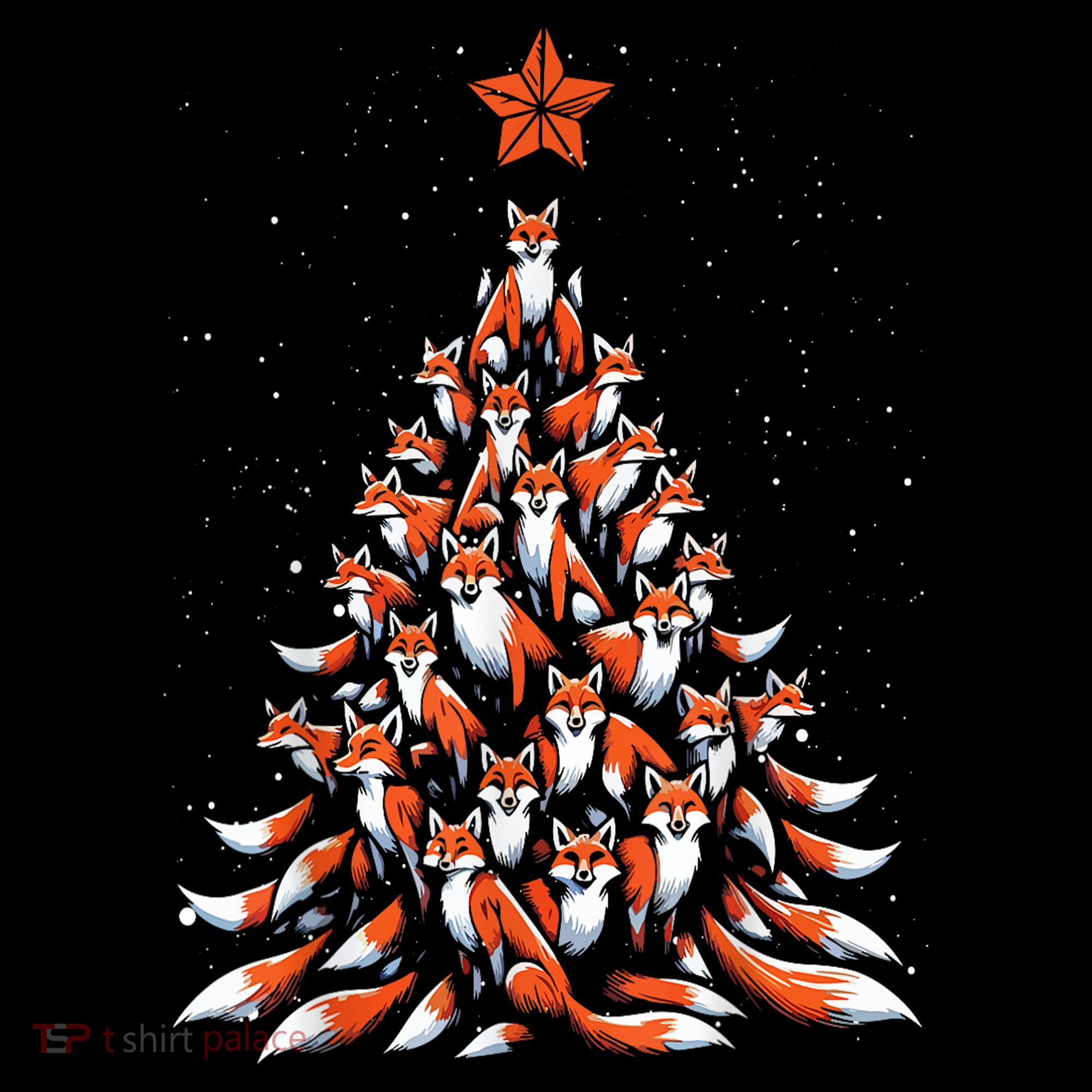 Women Fox Christmas Tree Fox Xmas Tree Gift Tote Bag