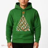 Women Fox Christmas Tree Fox Xmas Tree Gift Hoodie thumb 2