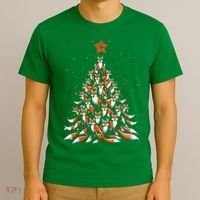 Women Fox Christmas Tree Fox Xmas Tree Gift T-Shirt thumb 3