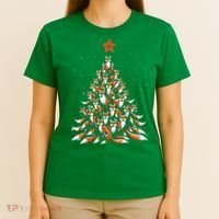 Women Fox Christmas Tree Fox Xmas Tree Gift T-Shirt thumb 4