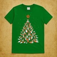 Women Fox Christmas Tree Fox Xmas Tree Gift T-Shirt thumb 5