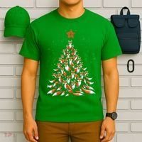 Women Fox Christmas Tree Fox Xmas Tree Gift T-Shirt thumb 6