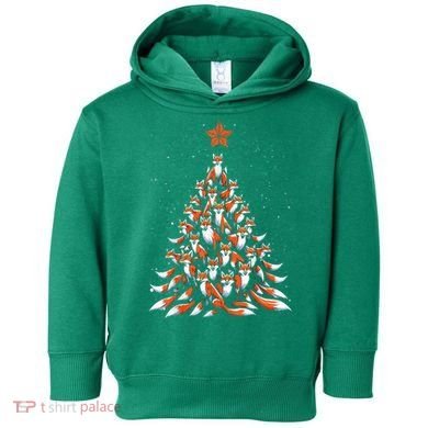 Women Fox Christmas Tree Fox Xmas Tree Gift Toddler Hoodie