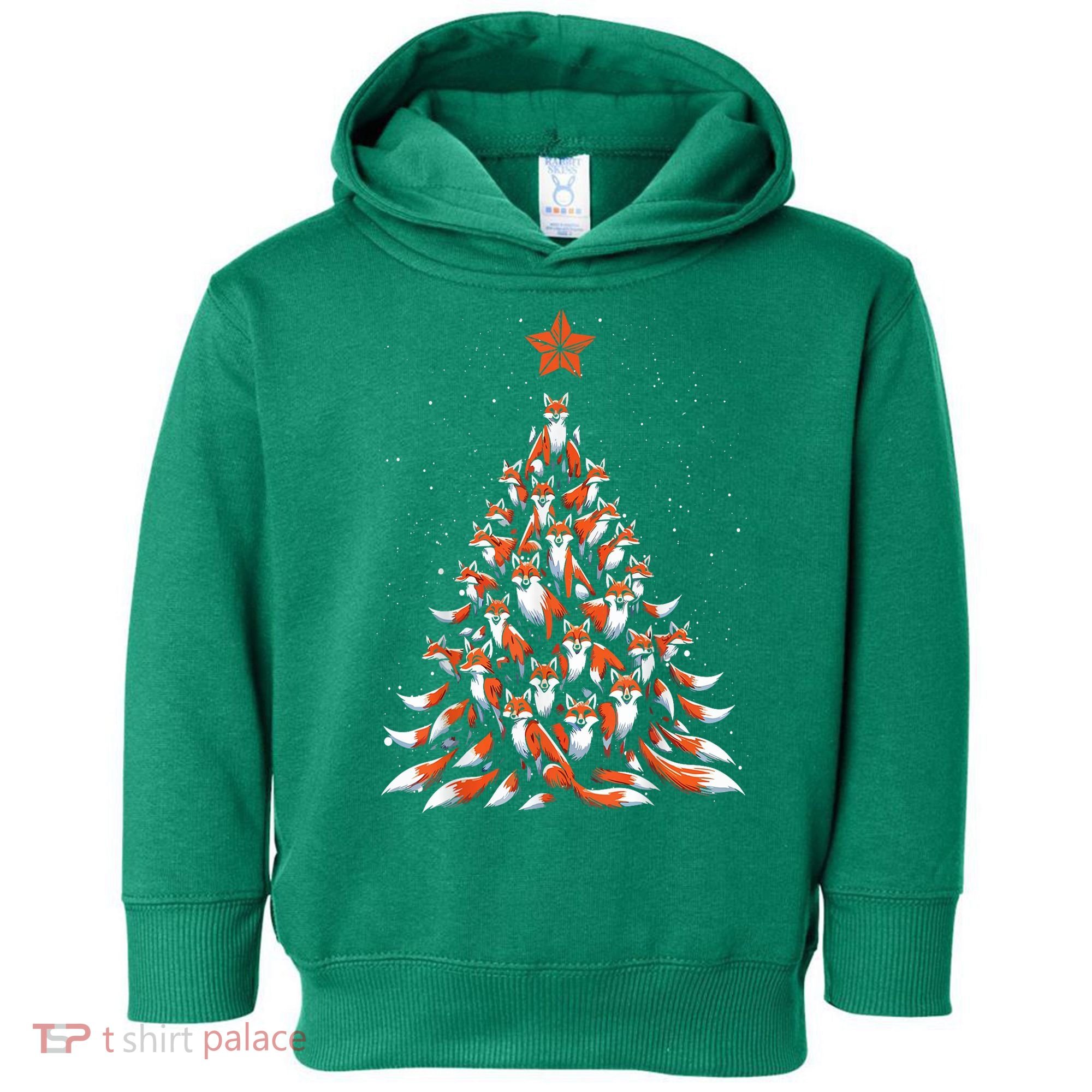 Women Fox Christmas Tree Fox Xmas Tree Gift Toddler Hoodie