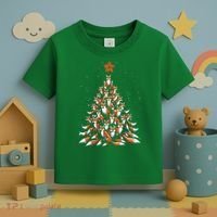 Women Fox Christmas Tree Fox Xmas Tree Gift Toddler T-Shirt thumb 3