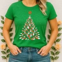 Women Fox Christmas Tree Fox Xmas Tree Gift Women's T-Shirt thumb 2