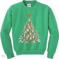Women Fox Christmas Tree Fox Xmas Tree Gift Kids Sweatshirt thumb 0