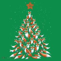Women Fox Christmas Tree Fox Xmas Tree Gift Kids Sweatshirt thumb 2