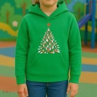 Women Fox Christmas Tree Fox Xmas Tree Gift Kids Hoodie thumb 3