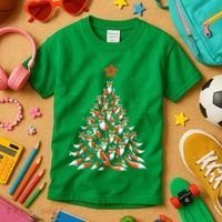 Women Fox Christmas Tree Fox Xmas Tree Gift Kids T-Shirt thumb 3