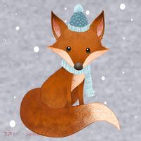 Winter Fox Cute Women's Racerback Cropped Tank thumb 2