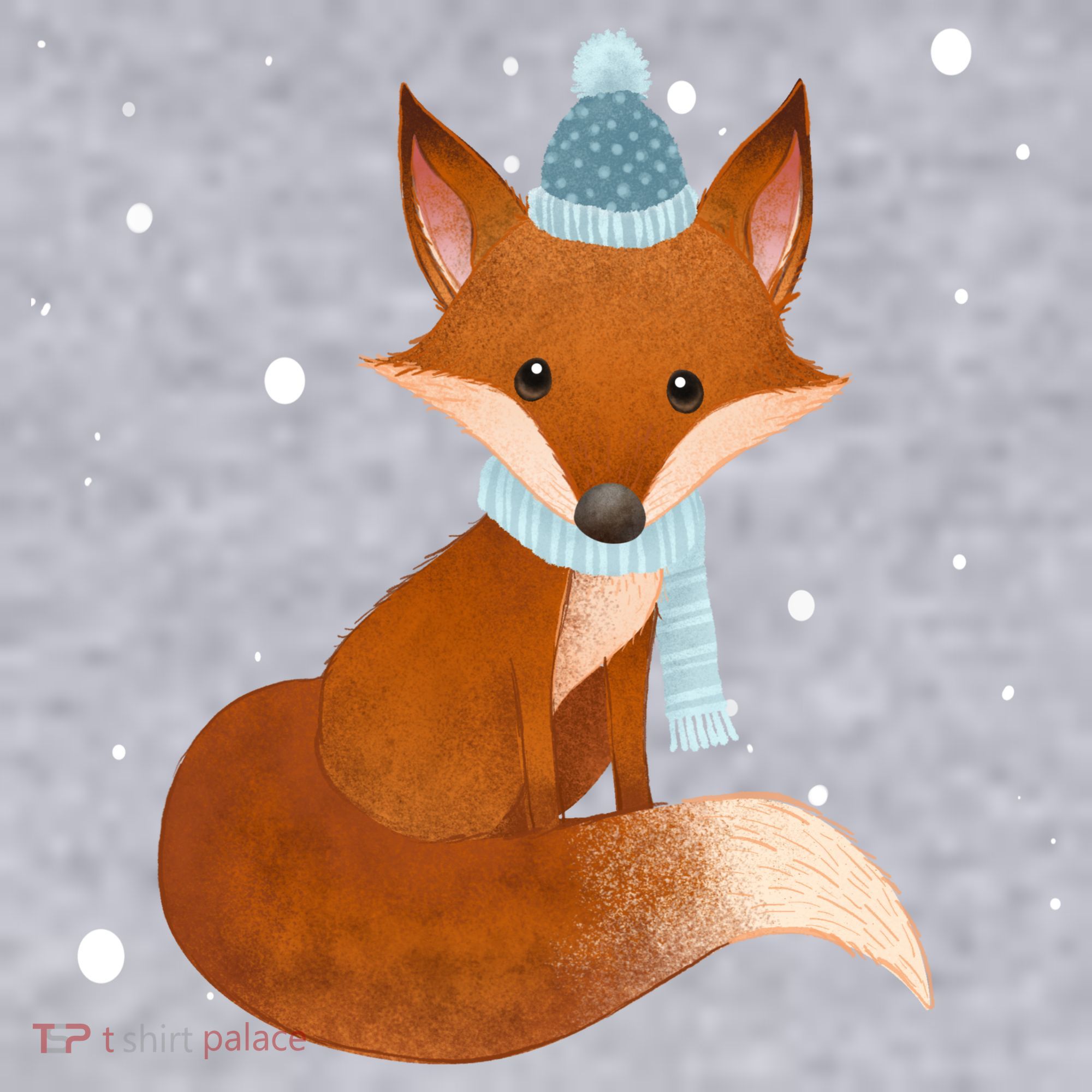 Winter Fox Cute Women's Racerback Cropped Tank