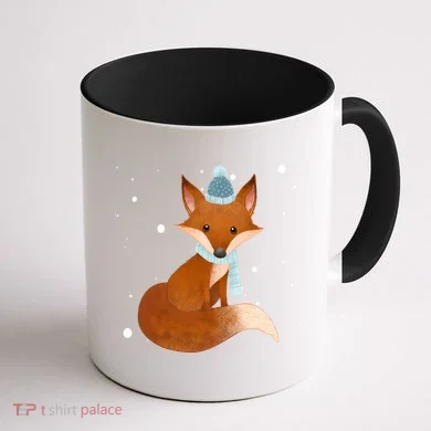 Winter Fox Cute Coffee Mug back