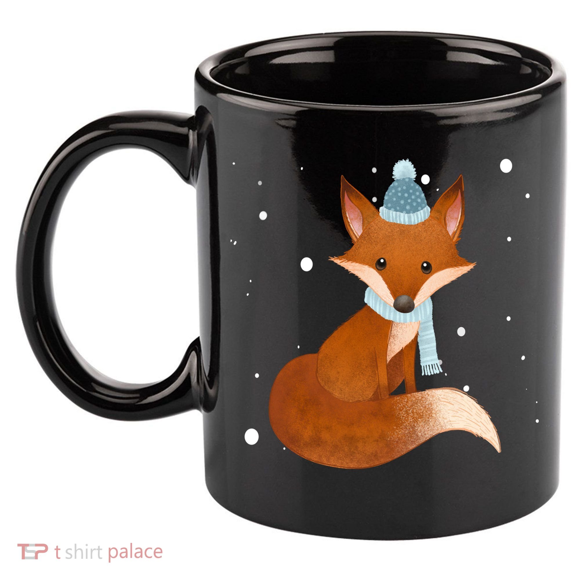 Winter Fox Cute 11oz C Handle Ceramic Mug