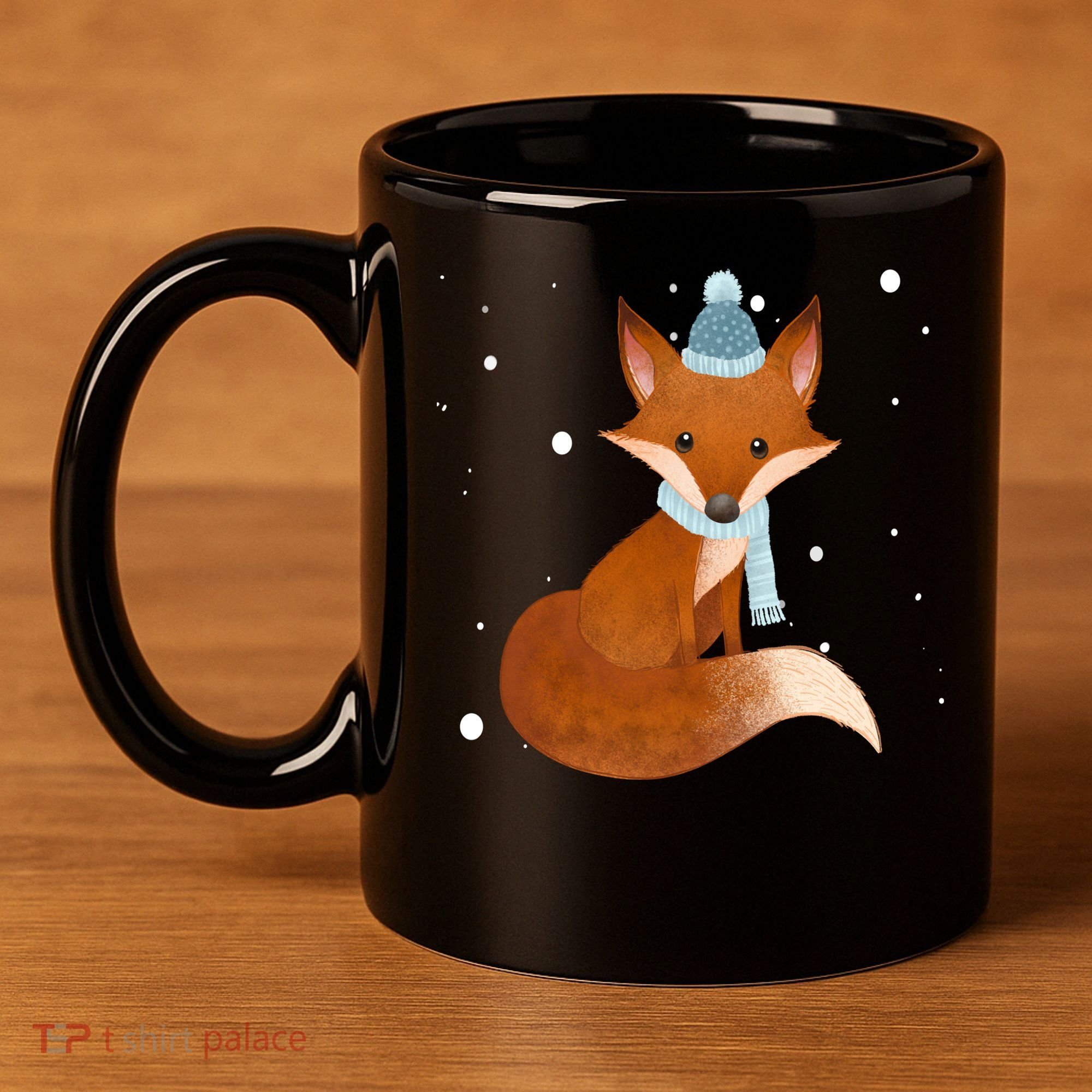 Winter Fox Cute 11oz C Handle Ceramic Mug