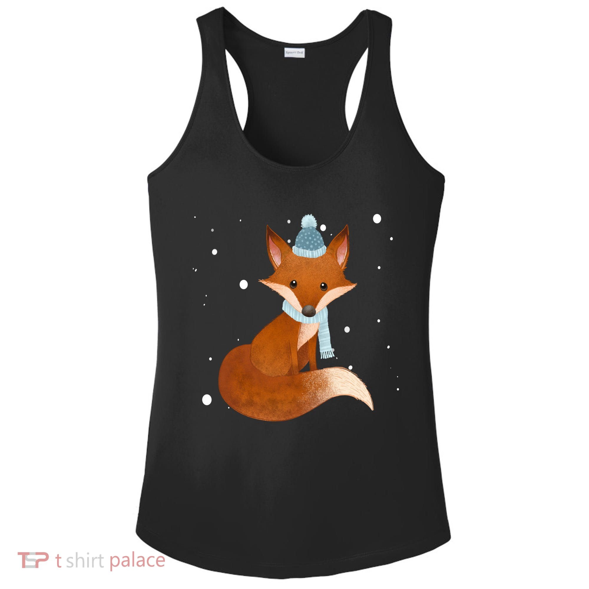 Winter Fox Cute Ladies PosiCharge Competitor Racerback Tank