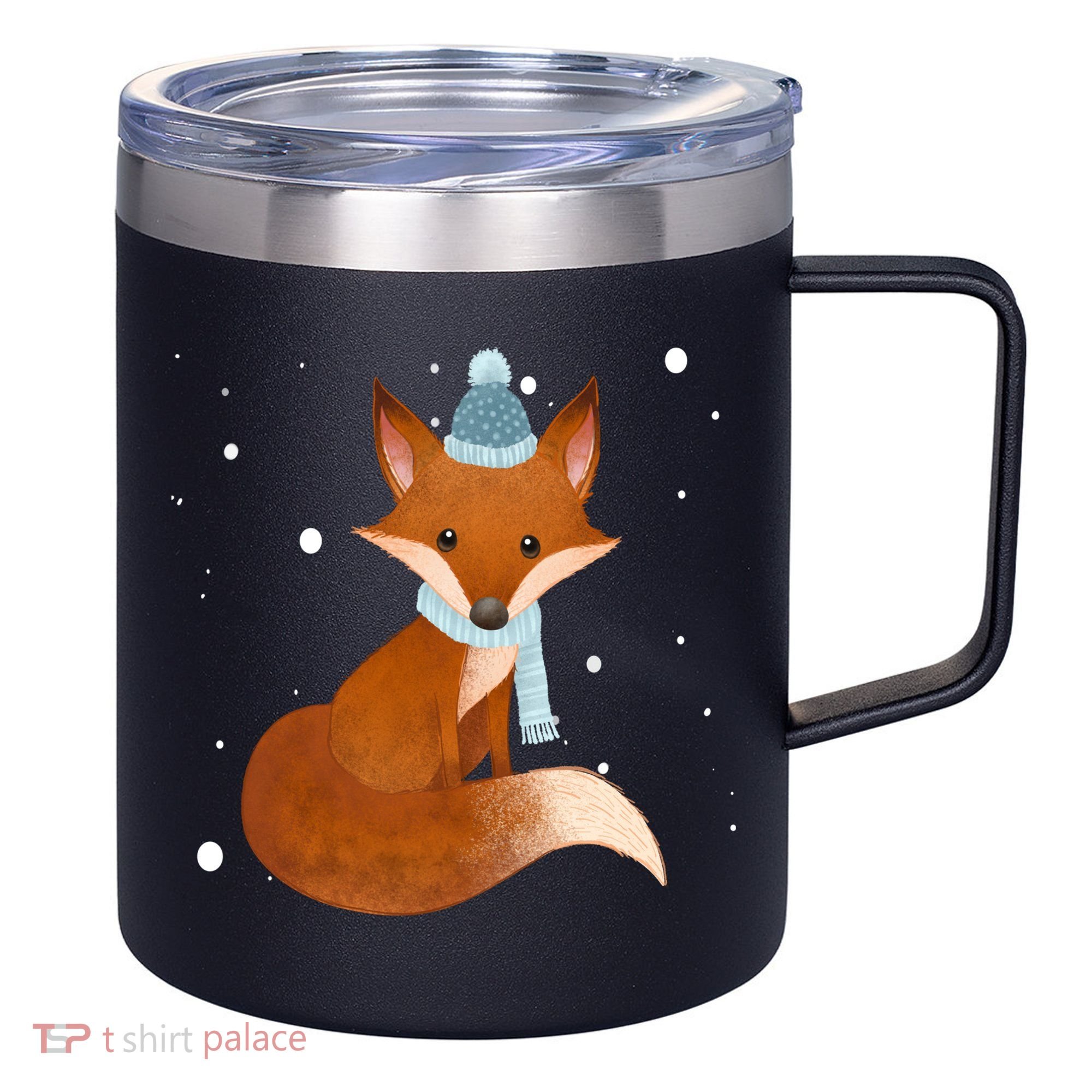 Winter Fox Cute 12oz Stainless Steel Coffee Mug