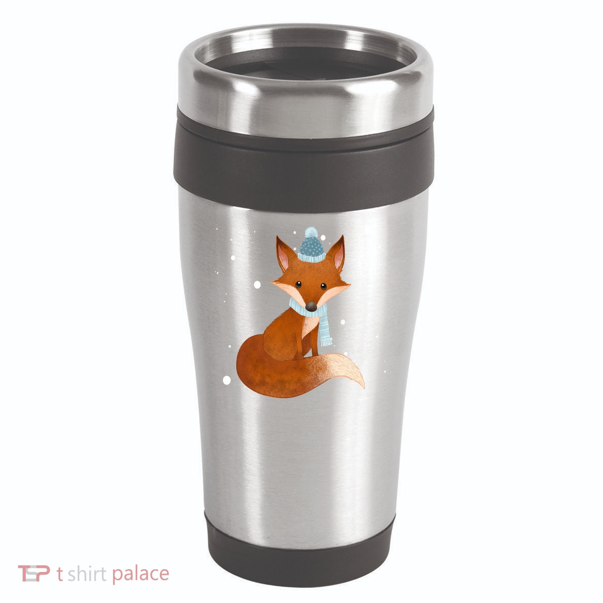 Winter Fox Cute 16oz Travel Tumbler