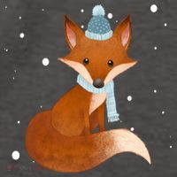 Winter Fox Cute Vector Backpack thumb 2