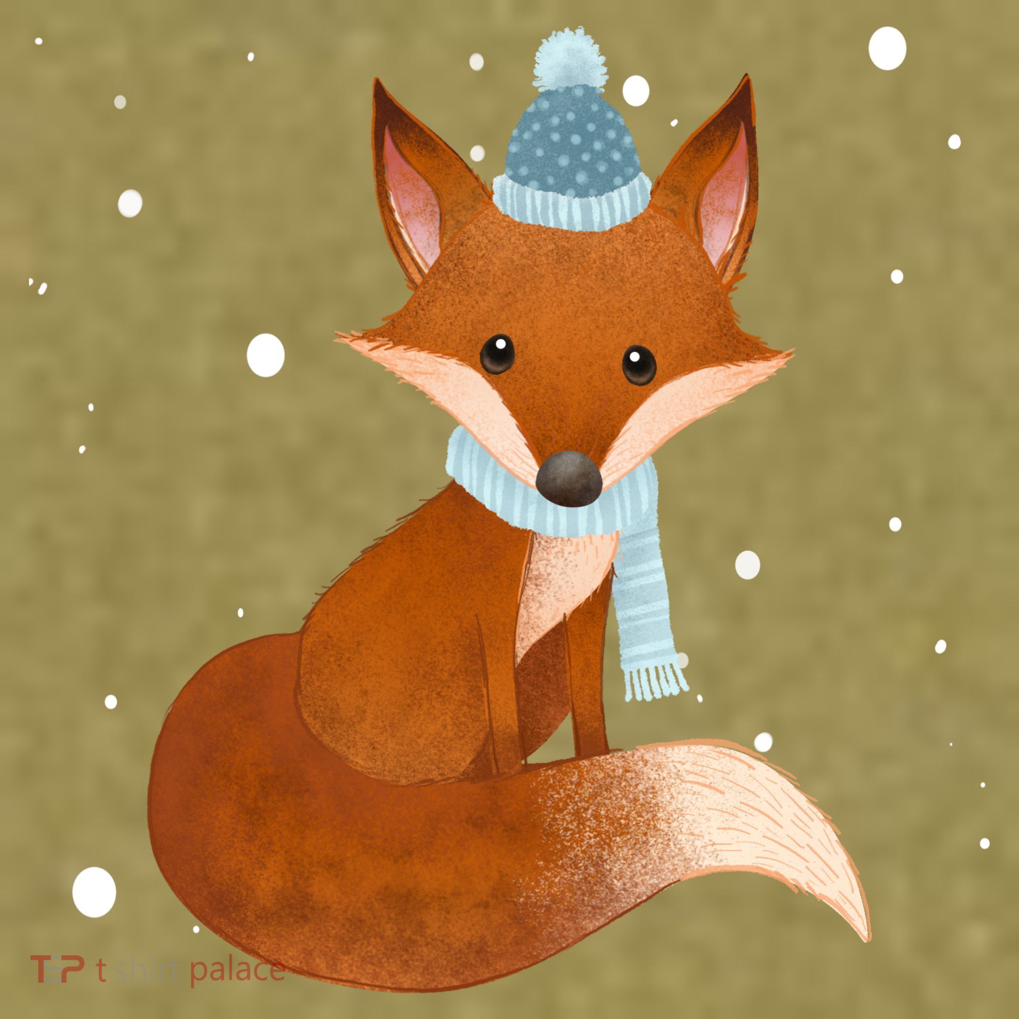 Winter Fox Cute Garment-Dyed Women's Muscle Tee