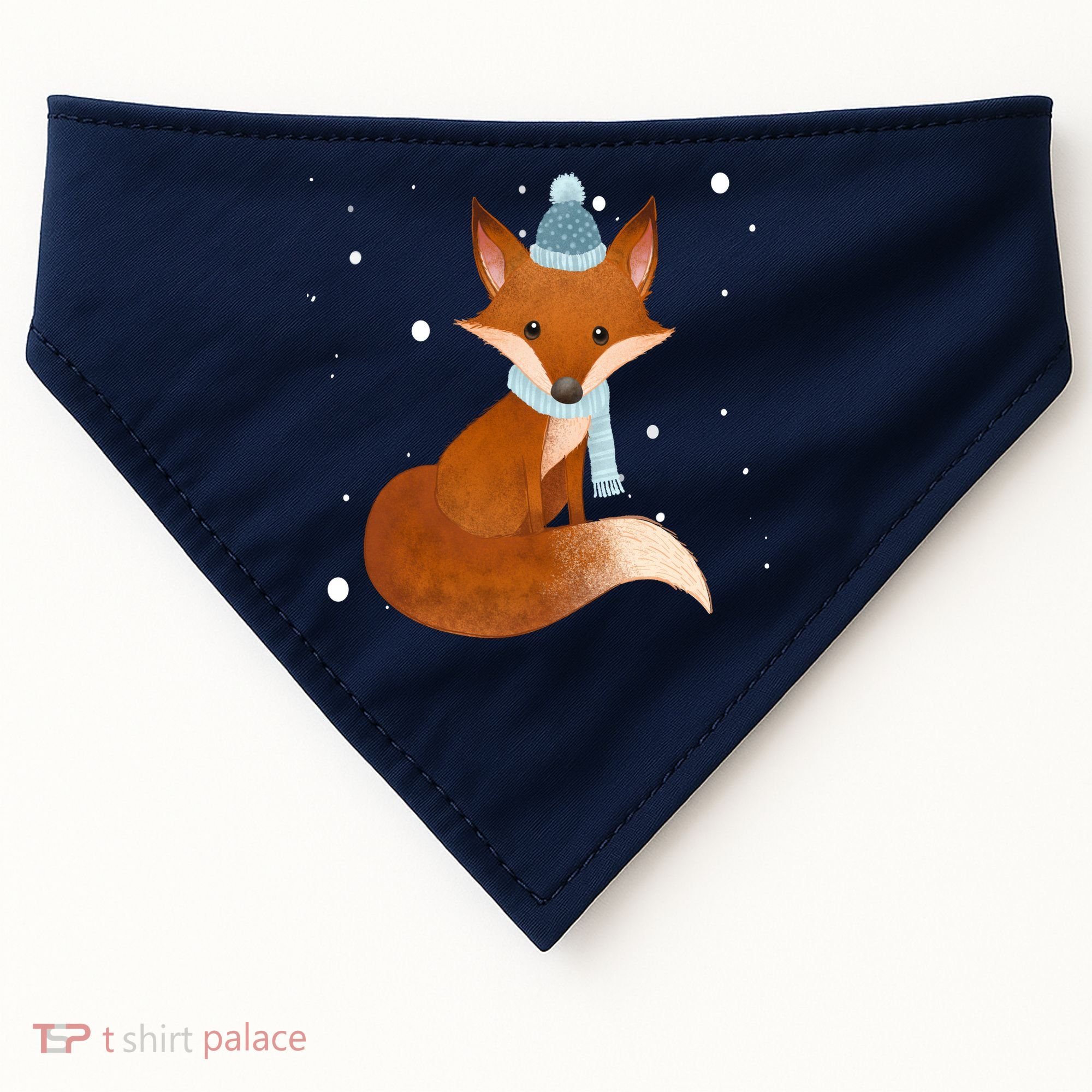 Winter Fox Cute USA-Made Doggie Bandana