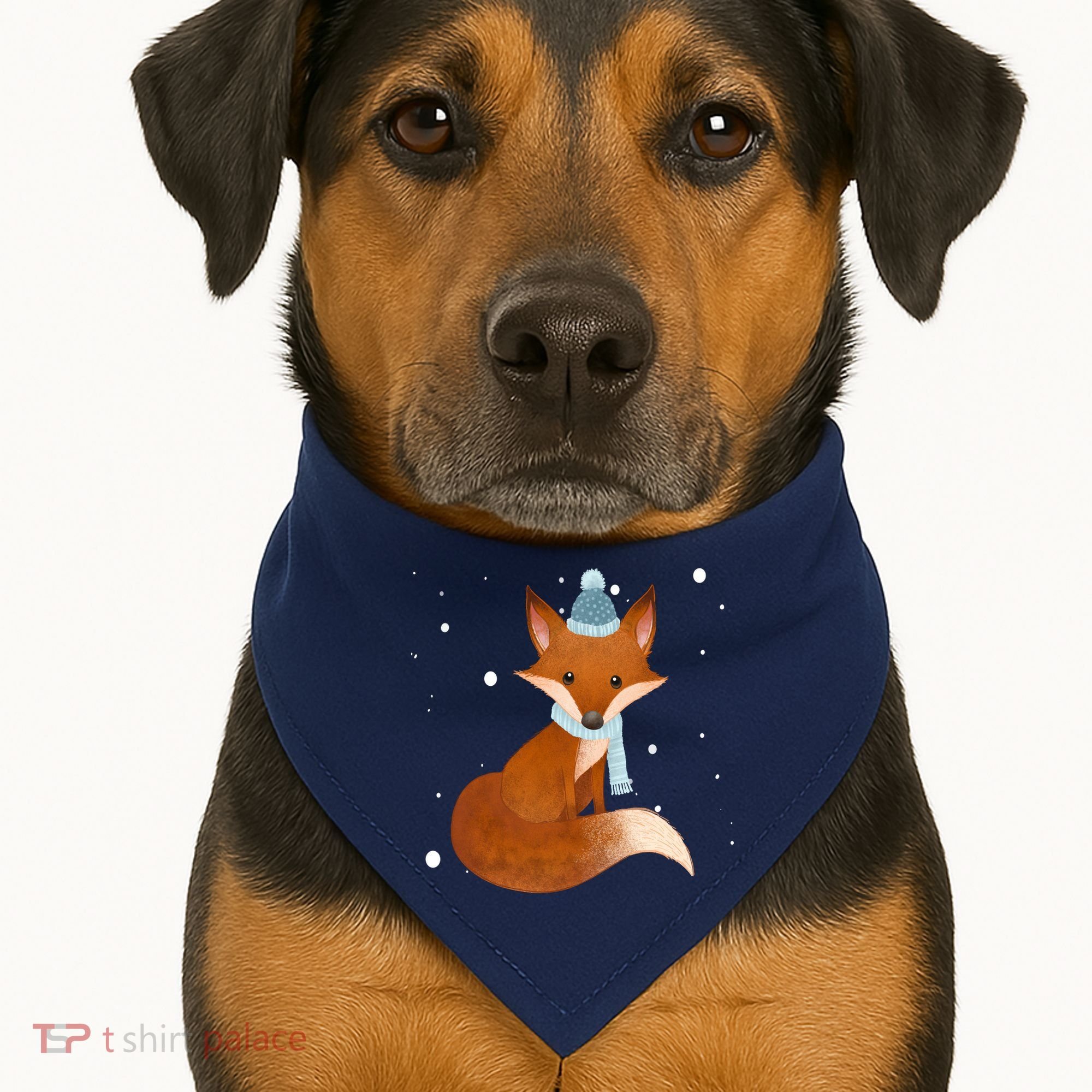 Winter Fox Cute USA-Made Doggie Bandana